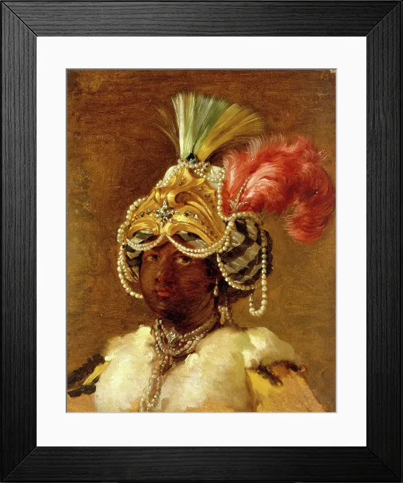 Framed Print : Sultane noire, 1748. Creator: Joseph-Marie Vien the Elder Framed Print : Sultane noire, 1748. Creator: Joseph-Marie Vien the Elder