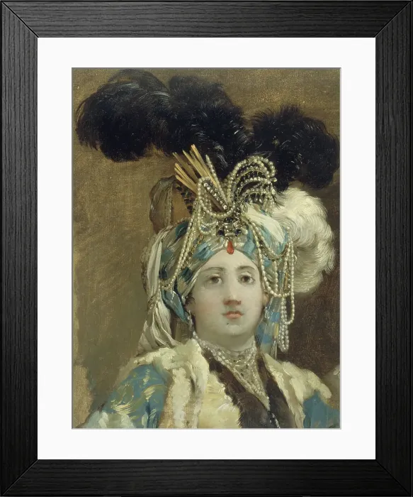 Framed Print : Sultane reine, 1748. Creator: Joseph-Marie Vien the Elder Framed Print : Sultane reine, 1748. Creator: Joseph-Marie Vien the Elder