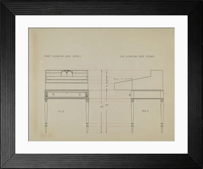 Framed Print : Desk, 1935 / 1942. Creator: Unknown Framed Print : Desk, 1935 / 1942. Creator: Unknown
