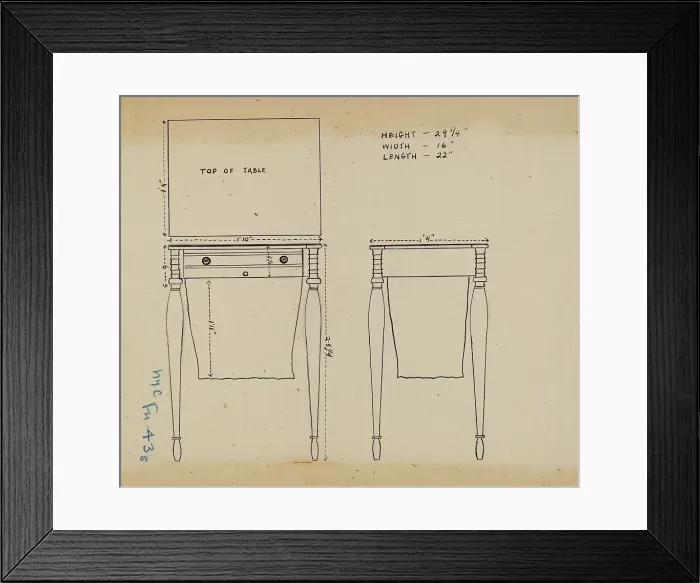 Framed Print : Sewing and Work Table, 1935 / 1942. Creator: Unknown Framed Print : Sewing and Work Table, 1935 / 1942. Creator: Unknown