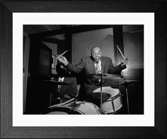 Framed Print : Portrait of Freddie Moore, William P. Gottlieb's office party, Jamaica, Queens, N.Y. ca. 1948. Creator: William Paul Gottlieb Framed Print : Portrait of Freddie Moore, William P. Gottlieb's office party, Jamaica, Queens, N.Y. ca. 1948. Creator: William Paul Gottlieb