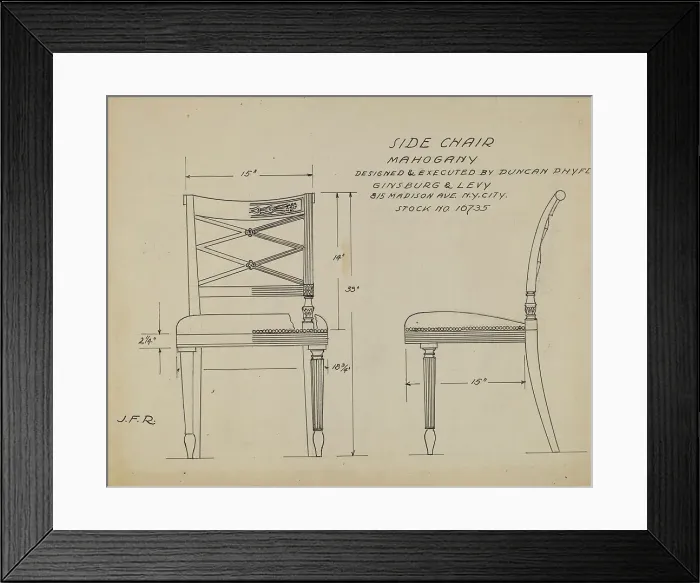 Framed Print : Side Chair, 1935 / 1943. Creator: Unknown Framed Print : Side Chair, 1935 / 1943. Creator: Unknown