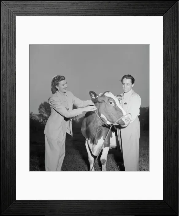 Framed Print : Portrait of Enric Madriguera and Patricia Gilmore on their farm, Connecticut, ca. June 1947. Creator: William Paul Gottlieb Framed Print : Portrait of Enric Madriguera and Patricia Gilmore on their farm, Connecticut, ca. June 1947. Creator: William Paul Gottlieb