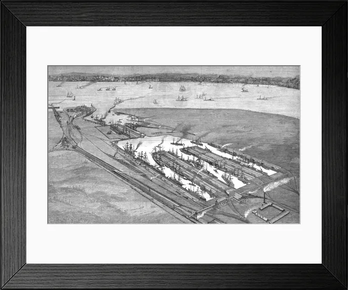 Framed Print : The new East and West India Docks at Tilbury, opened last week, 1886. Creator: Unknown Framed Print : The new East and West India Docks at Tilbury, opened last week, 1886. Creator: Unknown