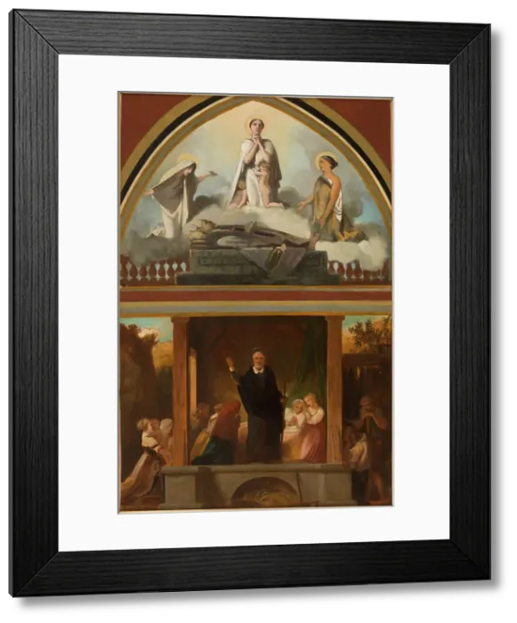 Framed Print : Sketch for the church of Saint-Séverin: the apostolic life of St Francis de Sales... c.1852. Creator: Victor-Louis Mottez Framed Print : Sketch for the church of Saint-Séverin: the apostolic life of St Francis de Sales... c.1852. Creator: Victor-Louis Mottez