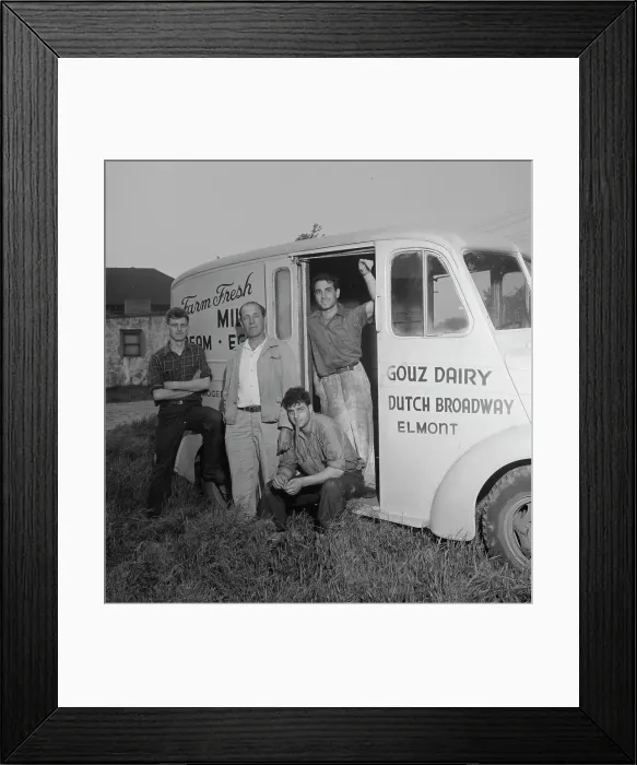 Framed Print : Portrait of Enric Madriguera and Patricia Gilmore on their farm, Connecticut, ca. June 1947. Creator: William Paul Gottlieb Framed Print : Portrait of Enric Madriguera and Patricia Gilmore on their farm, Connecticut, ca. June 1947. Creator: William Paul Gottlieb