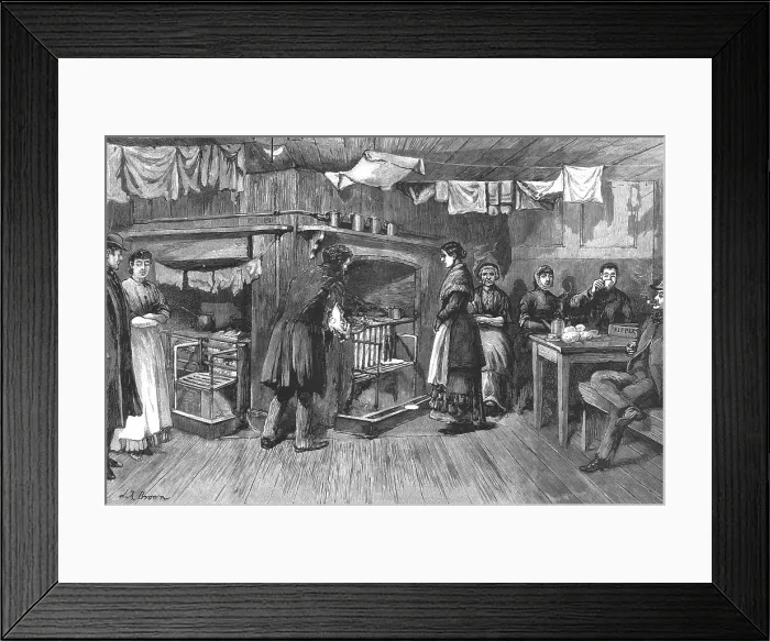 Framed Print : The Kitchen of a common lodging-house, Spitalfields, 1886. Creator: Unknown Framed Print : The Kitchen of a common lodging-house, Spitalfields, 1886. Creator: Unknown