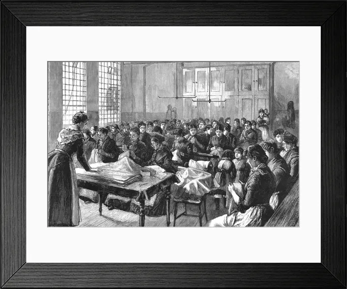 Framed Print : The Labour Test : Needlework, 1886. Creator: Unknown Framed Print : The Labour Test : Needlework, 1886. Creator: Unknown