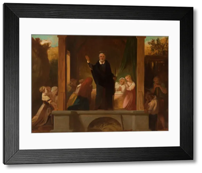 Framed Print : Sketch for the church of Saint-Séverin: the apostolic life of St Francis de Sales, c.1852. Creator: Victor-Louis Mottez Framed Print : Sketch for the church of Saint-Séverin: the apostolic life of St Francis de Sales, c.1852. Creator: Victor-Louis Mottez