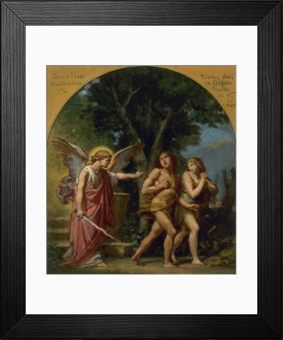Framed Print : Esquisse pour l'église de Saint-Leu-Saint-Gilles : Le péché originel, c.1869. Creator: Jean Louis Bezard Framed Print : Esquisse pour l'église de Saint-Leu-Saint-Gilles : Le péché originel, c.1869. Creator: Jean Louis Bezard