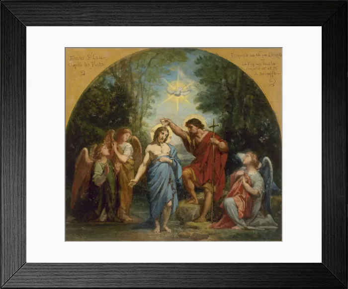 Framed Print : Esquisse pour l'église de Saint-Leu-Saint-Gilles : Le Baptême du Christ, c.1869. Creator: Jean Louis Bezard Framed Print : Esquisse pour l'église de Saint-Leu-Saint-Gilles : Le Baptême du Christ, c.1869. Creator: Jean Louis Bezard