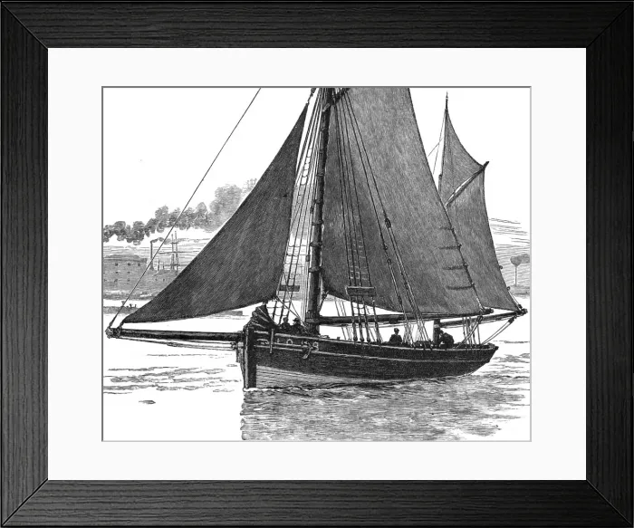 Framed Print : Long-line fishing in the North Sea, off to sea down the Thames, 1886. Creator: Unknown Framed Print : Long-line fishing in the North Sea, off to sea down the Thames, 1886. Creator: Unknown