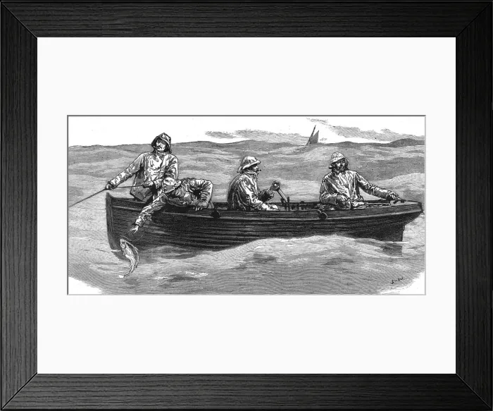 Framed Print : Long-line fishing in the North Sea, Hauling the lines, 1886. Creator: Unknown Framed Print : Long-line fishing in the North Sea, Hauling the lines, 1886. Creator: Unknown