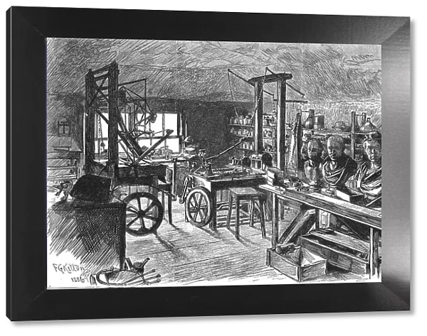 The workshop of James Watt at Heathfield, near Birmingham, as it was at his death in 1818, 1886. Creator: Unknown