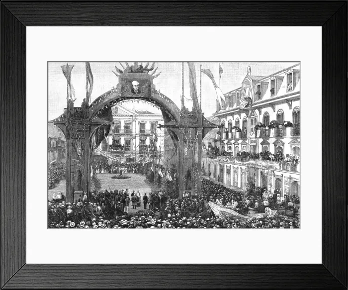 Framed Print : The recent inspection of the Panama Canal works by M De Lesseps, 1886. Creator: Unknown Framed Print : The recent inspection of the Panama Canal works by M De Lesseps, 1886. Creator: Unknown