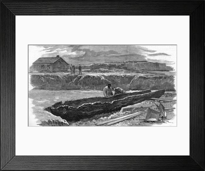 Framed Print : Ancient Ship recently discovered at Brigg, Lincolnshire, 1886. Creator: Unknown Framed Print : Ancient Ship recently discovered at Brigg, Lincolnshire, 1886. Creator: Unknown