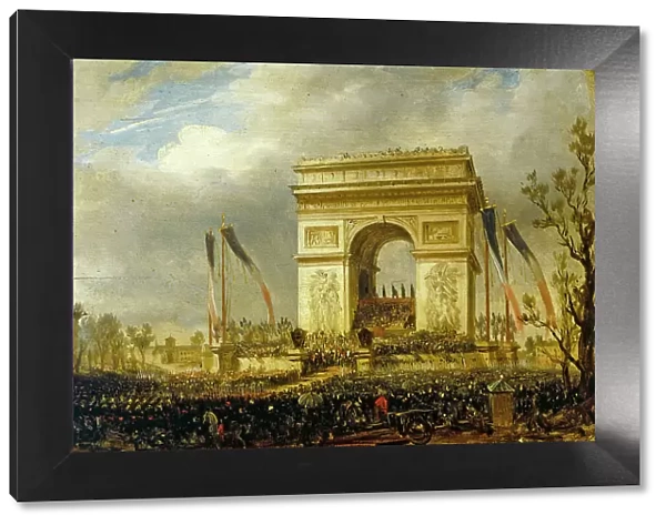 La fête de la Fraternité, le 20 avril 1848, place de l'Étoile : distribution des drapeaux... 1848. Creator: Hippolyte Victor Valentin Sebron