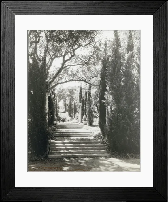 Framed Print : Arcady, George Owen Knapp house, Sycamore Canyon Road, Montecito, California, 1917. Creator: Frances Benjamin Johnston. Arcady, George Owen Knapp house, Sycamore Canyon Road, Montecito, California, 1917 Framed Print : Arcady, George Owen Knapp house, Sycamore Canyon Road, Montecito, California, 1917. Creator: Frances Benjamin Johnston. Arcady, George Owen Knapp house, Sycamore Canyon Road, Montecito, California, 1917