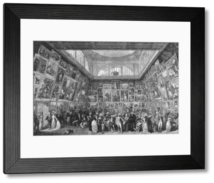 Framed Print : Viewing the Exhibition of the Royal Academy, 1787, 1886. Creator: Unknown Framed Print : Viewing the Exhibition of the Royal Academy, 1787, 1886. Creator: Unknown
