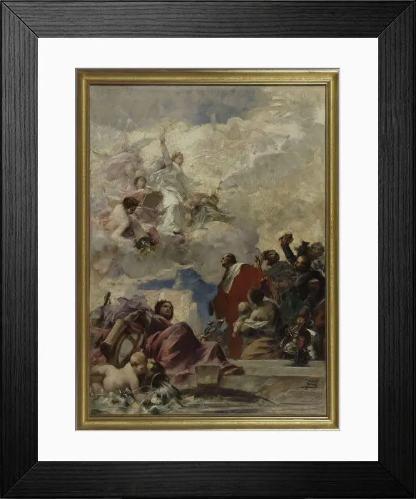 Framed Print : Sketch for the town hall at Pantin : Peace and the Town of Pantin, 1886. Creator: Francois Schommer Framed Print : Sketch for the town hall at Pantin : Peace and the Town of Pantin, 1886. Creator: Francois Schommer