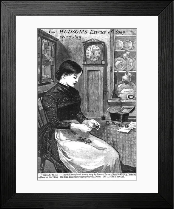 Framed Print : Use Hudson's extract of soap every day, 1886. Creator: Unknown