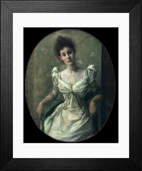 Framed Print : Portrait de Madame Abel Hermant, 1888. Creator: Jacques Emile Blanche Framed Print : Portrait de Madame Abel Hermant, 1888. Creator: Jacques Emile Blanche