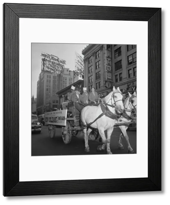 Framed Print : Portrait of Art Hodes and Henry (Clay) Goodwin, Times Square, New York, N.Y. ca. July 1947. Creator: William Paul Gottlieb