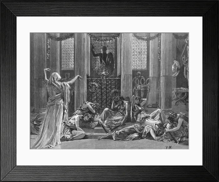 Framed Print : The story of Orestes, at the Prince's Hall Piccadilly 1886. Creator: Unknown. The story of Orestes, at the Prince's Hall Piccadilly 1886. Creator: Unknown Framed Print : The story of Orestes, at the Prince's Hall Piccadilly 1886. Creator: Unknown. The story of Orestes, at the Prince's Hall Piccadilly 1886. Creator: Unknown