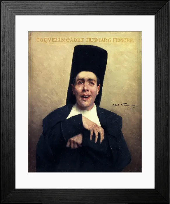 Framed Print : Portrait du comédien Ernest Coquelin, dit Coquelin cadet (1848-1909), sociétaire de la... 1883. Creator: Gabriel Ferrier Framed Print : Portrait du comédien Ernest Coquelin, dit Coquelin cadet (1848-1909), sociétaire de la... 1883. Creator: Gabriel Ferrier