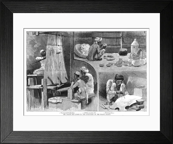 Framed Print : The Colonial Exhibition, Indian section, native industries, 1886. Creator: Unknown Framed Print : The Colonial Exhibition, Indian section, native industries, 1886. Creator: Unknown