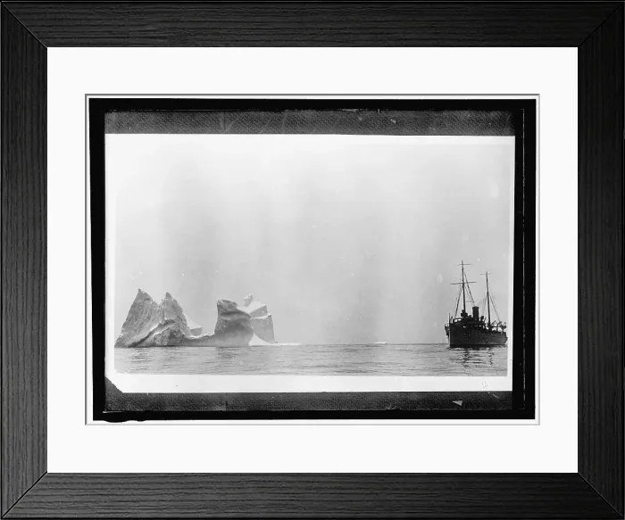 Framed Print : Ship at sea near iceberg, between 1910 and 1917. Creator: Harris & Ewing. Ship at sea near iceberg, between 1910 and 1917. Creator: Harris & Ewing Framed Print : Ship at sea near iceberg, between 1910 and 1917. Creator: Harris & Ewing. Ship at sea near iceberg, between 1910 and 1917. Creator: Harris & Ewing