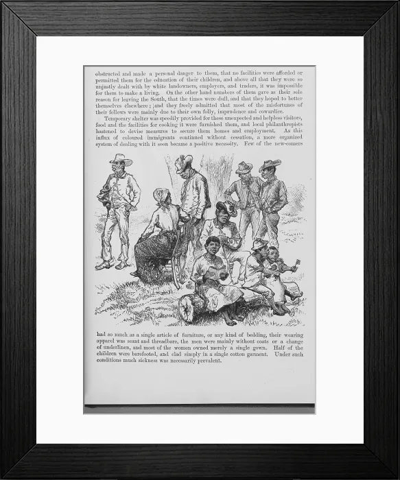 Framed Print : African Americans leaving the South, 1882. Creator: Unknown Framed Print : African Americans leaving the South, 1882. Creator: Unknown