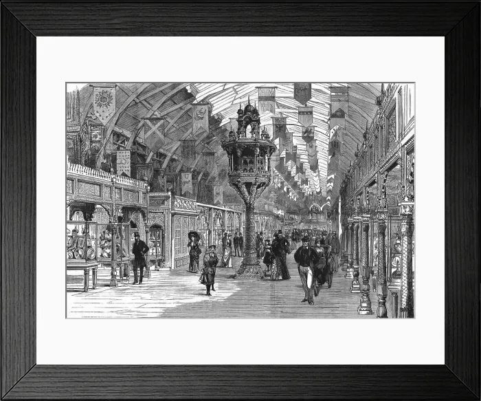 Framed Print : The Colonial Exhibition, Indian section, Middle Court with the Pigeon House, 1886. Creator: Unknown Framed Print : The Colonial Exhibition, Indian section, Middle Court with the Pigeon House, 1886. Creator: Unknown