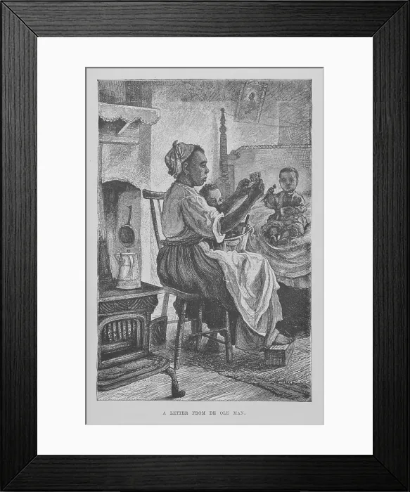 Framed Print : A letter from de ole man, 1882. Creator: Unknown Framed Print : A letter from de ole man, 1882. Creator: Unknown