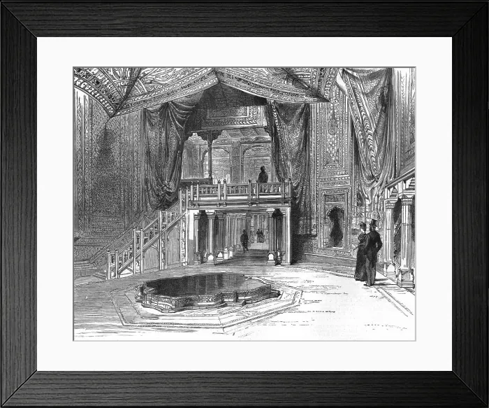 Framed Print : The Colonial Exhibition, Indian section, The Durbar tent in the Indian Palace, 1886. Creator: Unknown Framed Print : The Colonial Exhibition, Indian section, The Durbar tent in the Indian Palace, 1886. Creator: Unknown