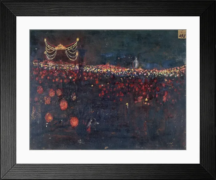 Framed Print : Fête de nuit, place de la Nation, à l'occasion de l'inauguration du monument à la... 1899. Creator: Victor Marec Framed Print : Fête de nuit, place de la Nation, à l'occasion de l'inauguration du monument à la... 1899. Creator: Victor Marec