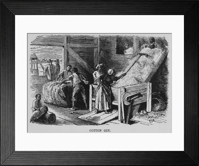 Framed Print : Cotton gin, 1882. Creators: Unknown, Vizetelly & Company. Cotton gin, 1882. Creators: Unknown, Vizetelly & Company Framed Print : Cotton gin, 1882. Creators: Unknown, Vizetelly & Company. Cotton gin, 1882. Creators: Unknown, Vizetelly & Company