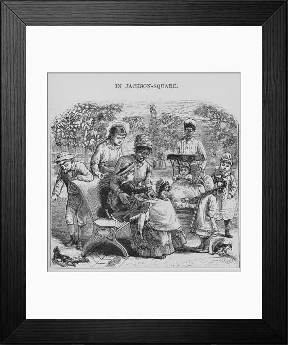 Framed Print : In Jackson Square, New Orleans, Louisiana, 1882. Creator: Unknown Framed Print : In Jackson Square, New Orleans, Louisiana, 1882. Creator: Unknown