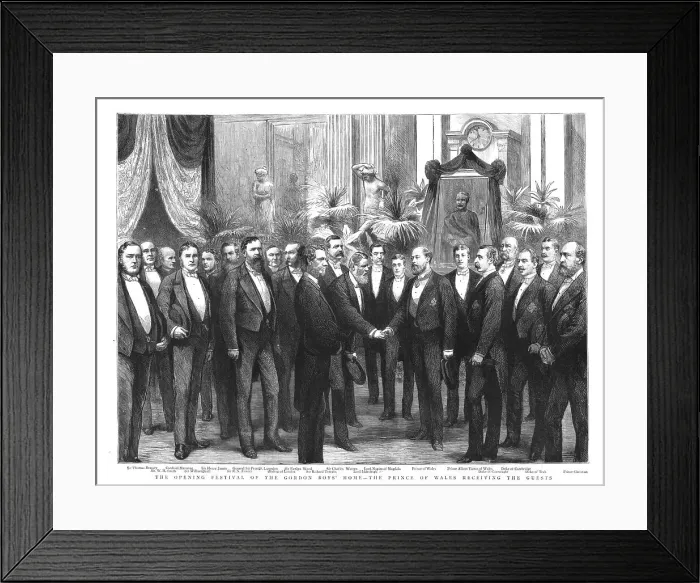 Framed Print : The opening festival of the Gordon Boys home - The Prince of Wales receiving the guests, 1886. Creator: Unknown Framed Print : The opening festival of the Gordon Boys home - The Prince of Wales receiving the guests, 1886. Creator: Unknown
