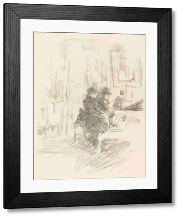 Framed Print : The Duet, No. 2, 1894. Creator: Whistler, James Abbott McNeill (1834-1903) Framed Print : The Duet, No. 2, 1894. Creator: Whistler, James Abbott McNeill (1834-1903)