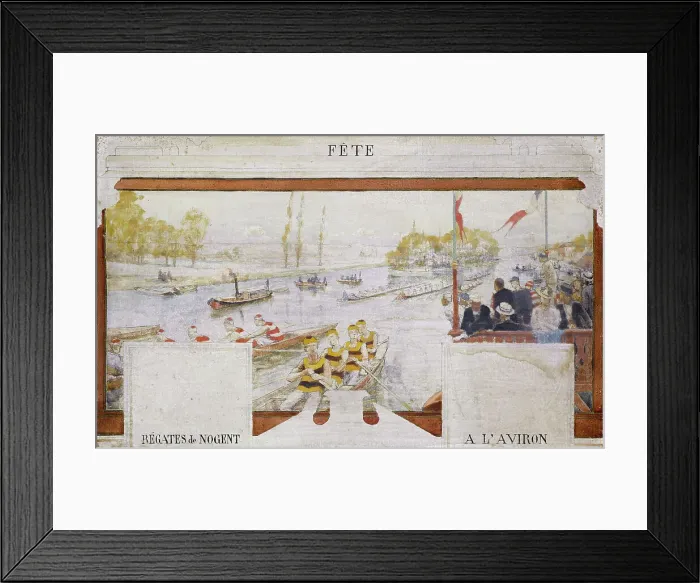Framed Print : Esquisse pour la salle des fêtes de la mairie de Nogent-sur-Marne : Fête : Régate à Nogent... 1889. Creator: Edmond Debon Framed Print : Esquisse pour la salle des fêtes de la mairie de Nogent-sur-Marne : Fête : Régate à Nogent... 1889. Creator: Edmond Debon