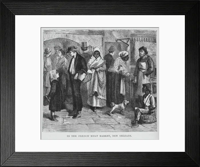 Framed Print : In the French meat market, New Orleans, 1882. Creator: Unknown Framed Print : In the French meat market, New Orleans, 1882. Creator: Unknown