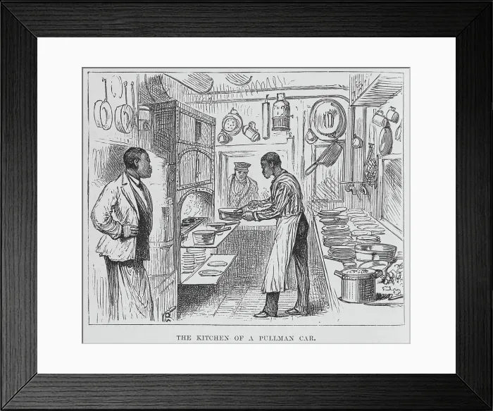 Framed Print : The kitchen of a Pullman car, 1882. Creator: Unknown Framed Print : The kitchen of a Pullman car, 1882. Creator: Unknown