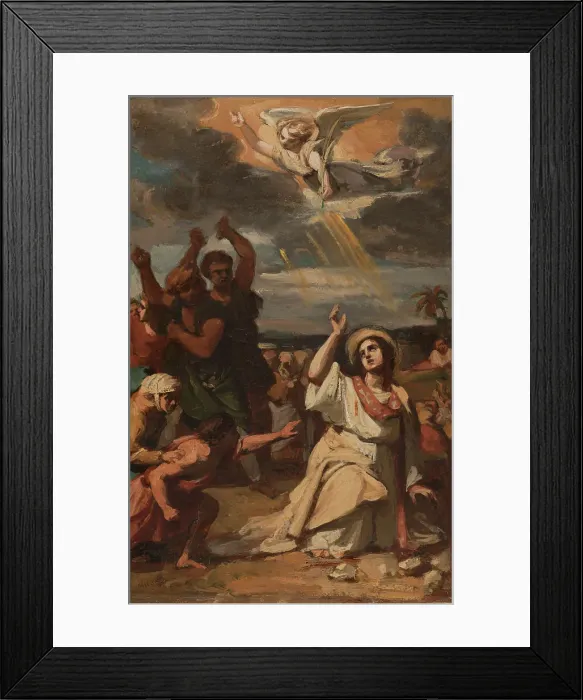 Framed Print : Esquisse pour l'église Notre-Dame-de-Lorette : Le martyre de saint Etienne, 1836. Creator: Auguste Couder Framed Print : Esquisse pour l'église Notre-Dame-de-Lorette : Le martyre de saint Etienne, 1836. Creator: Auguste Couder