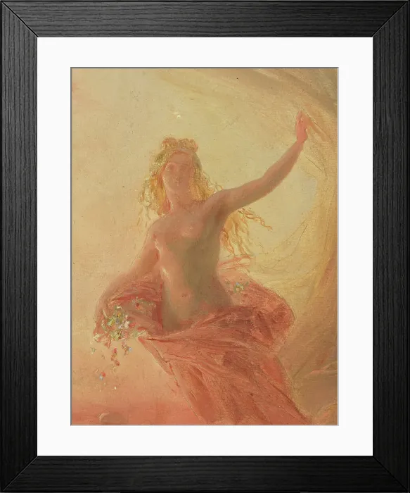 Framed Print : Esquisse pour l'Hôtel de Ville de Paris : Le jour écartant les voiles de la nuit, c.1851. Creator: Léon Cogniet