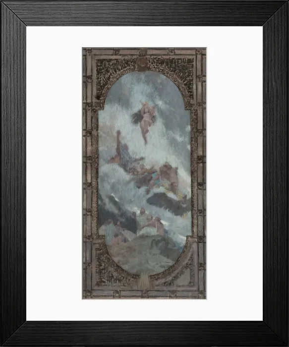 Framed Print : Esquisse pour le plafond du salon d'entrée Nord de l'Hôtel de Ville de Paris : la Nature... 1892. Creator: Henri Bonis