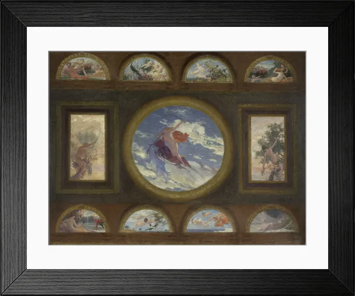 Framed Print : Esquisse pour la salle à manger de l'Hôtel de Ville de Paris : La Terre bienfaitrice et... 1892. Creator: Jules-Jean Ferry Framed Print : Esquisse pour la salle à manger de l'Hôtel de Ville de Paris : La Terre bienfaitrice et... 1892. Creator: Jules-Jean Ferry