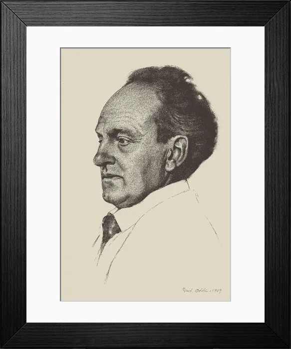 Framed Print : Portrait of the dramatist and novelist Gerhart Hauptmann (1862-1946), 1909. Creator: Orlik, Emil (1870-1932) Framed Print : Portrait of the dramatist and novelist Gerhart Hauptmann (1862-1946), 1909. Creator: Orlik, Emil (1870-1932)