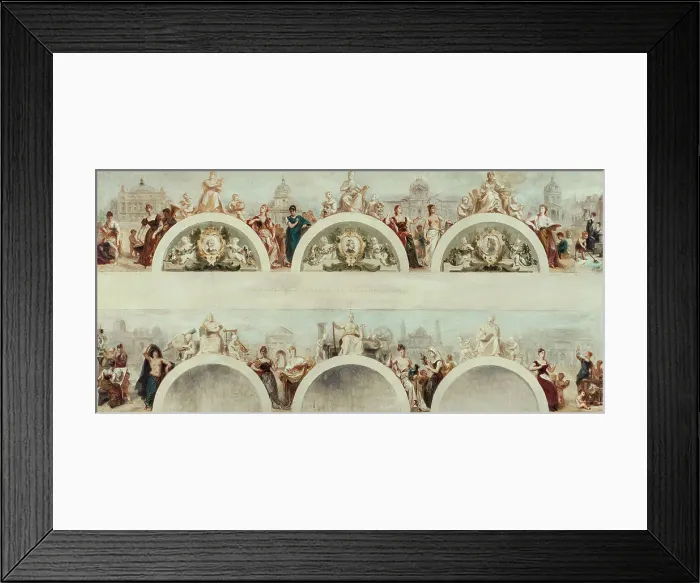 Framed Print : Sketch for reception room in the Hôtel de ville, Paris, 1892. Creator: Achille Louis Joseph Sirouy Framed Print : Sketch for reception room in the Hôtel de ville, Paris, 1892. Creator: Achille Louis Joseph Sirouy