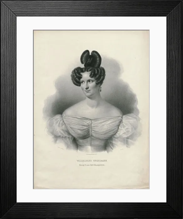 Framed Print : Portrait of the actress and singer Wilhelmine Unzelmann-Werner (1802-1871), 1835. Creator: Scholl, Johann Baptist, the Elder (1784-1854) Framed Print : Portrait of the actress and singer Wilhelmine Unzelmann-Werner (1802-1871), 1835. Creator: Scholl, Johann Baptist, the Elder (1784-1854)